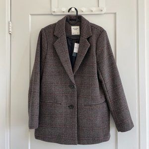 Abercrombie & Fitch Plaid Blazer in Brown and Black